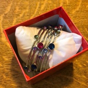 Multi-colored Gem Bangle Bracelets NWOT